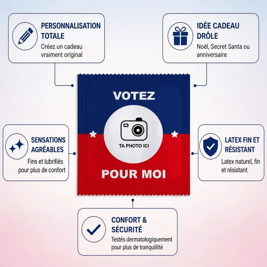 Callvin Votez pour moi préservatifs lot de 5 lubrifié