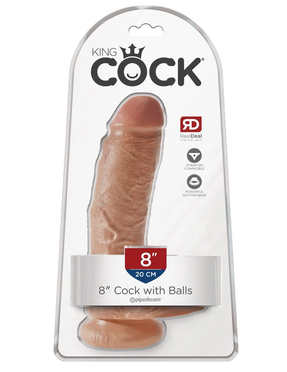 King Cock 8" gode réaliste chair avec ventouse