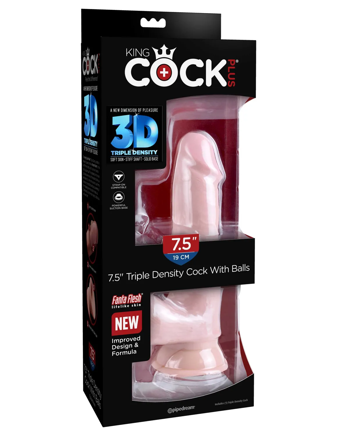 King Cock Plus 7,5" gode réaliste testicules clair