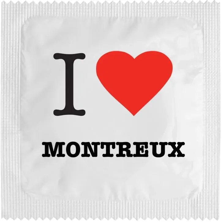 Callvin Suisse préservatif I Love Montreux Blanc latex