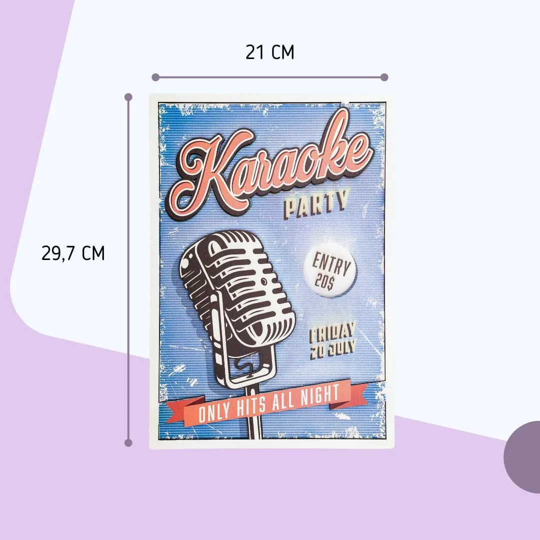 Callvin Karaoke Party tableau 3D relief A4 vintage