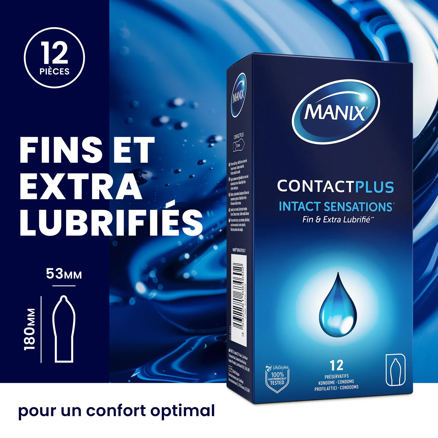 Manix Contact Plus préservatifs boîte de 12 fins