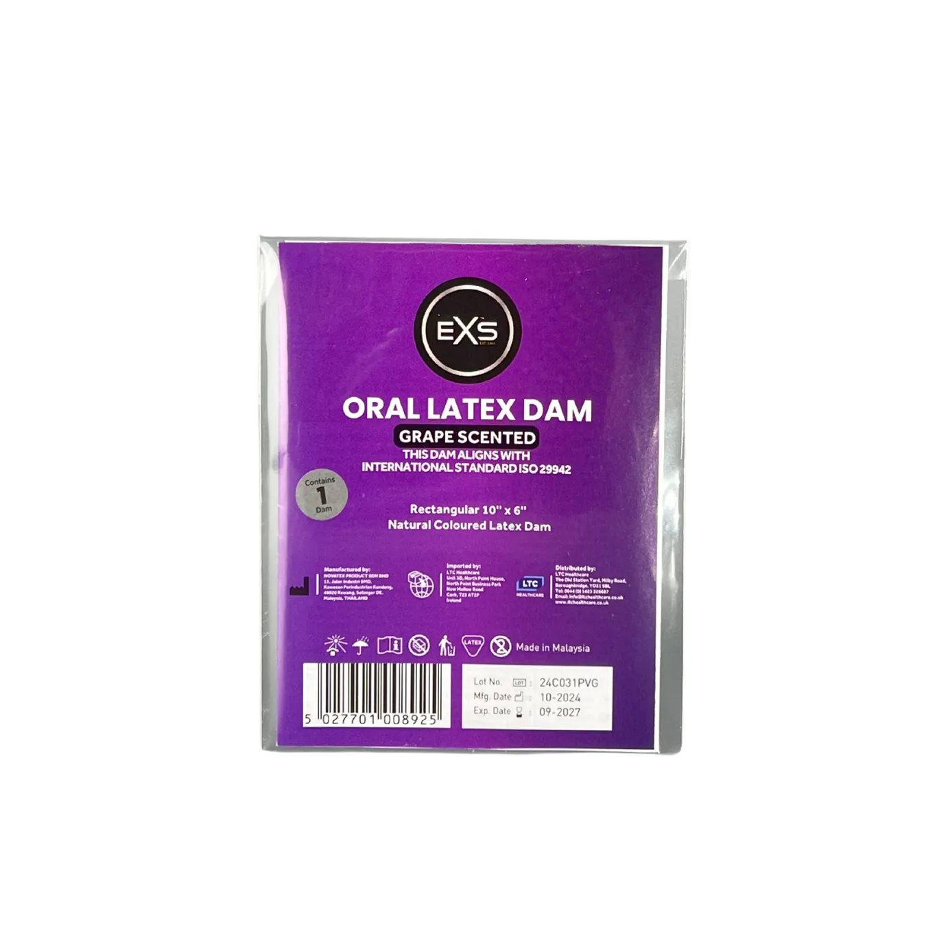 EXS digues dentaires latex parfumées 20 vanille fraise