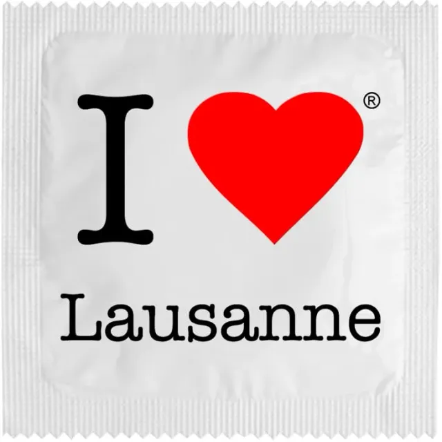 Callvin I Love Lausanne Blanc préservatif latex fin