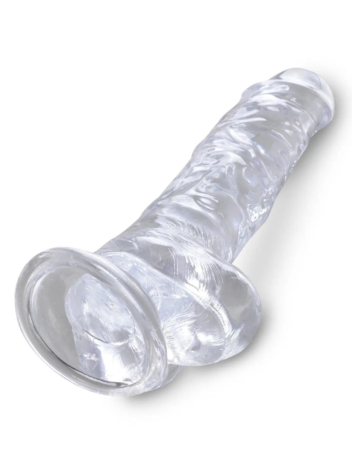 King Cock Clear 8" gode transparent réaliste ventouse