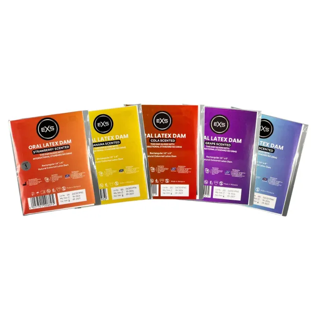 EXS digues dentaires latex parfumées 20 vanille fraise