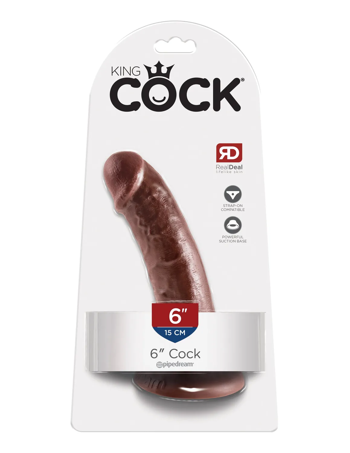 King Cock 6 Cock gode réaliste marron ventouse