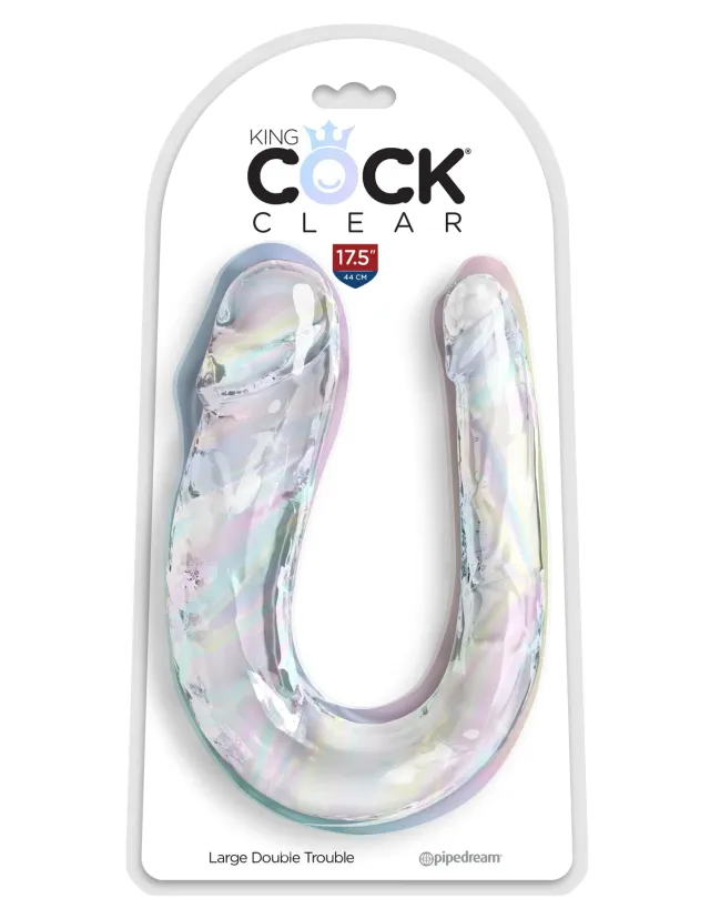 King Cock Clear Double Trouble gode double transparent
