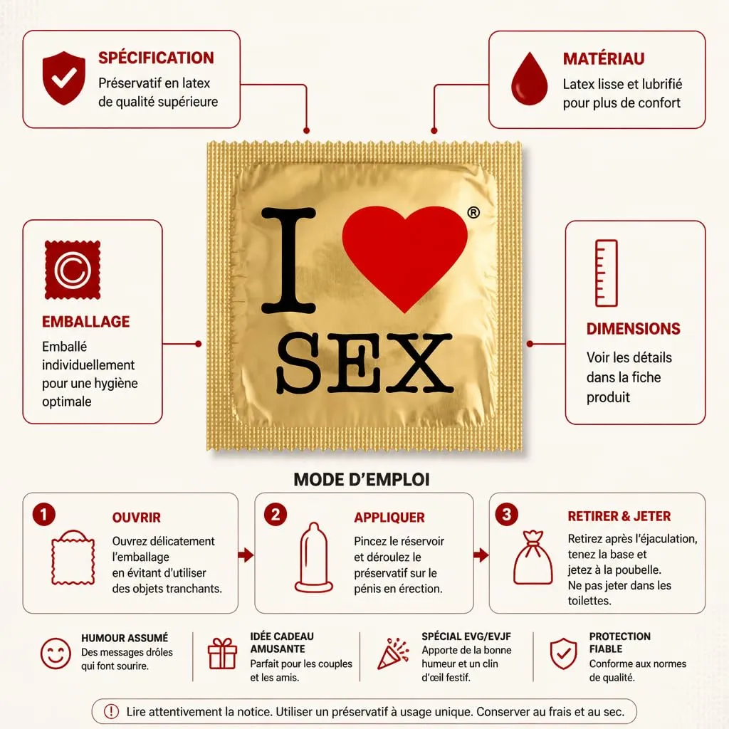 Callvin Best 1 I Love Sex préservatif humour message