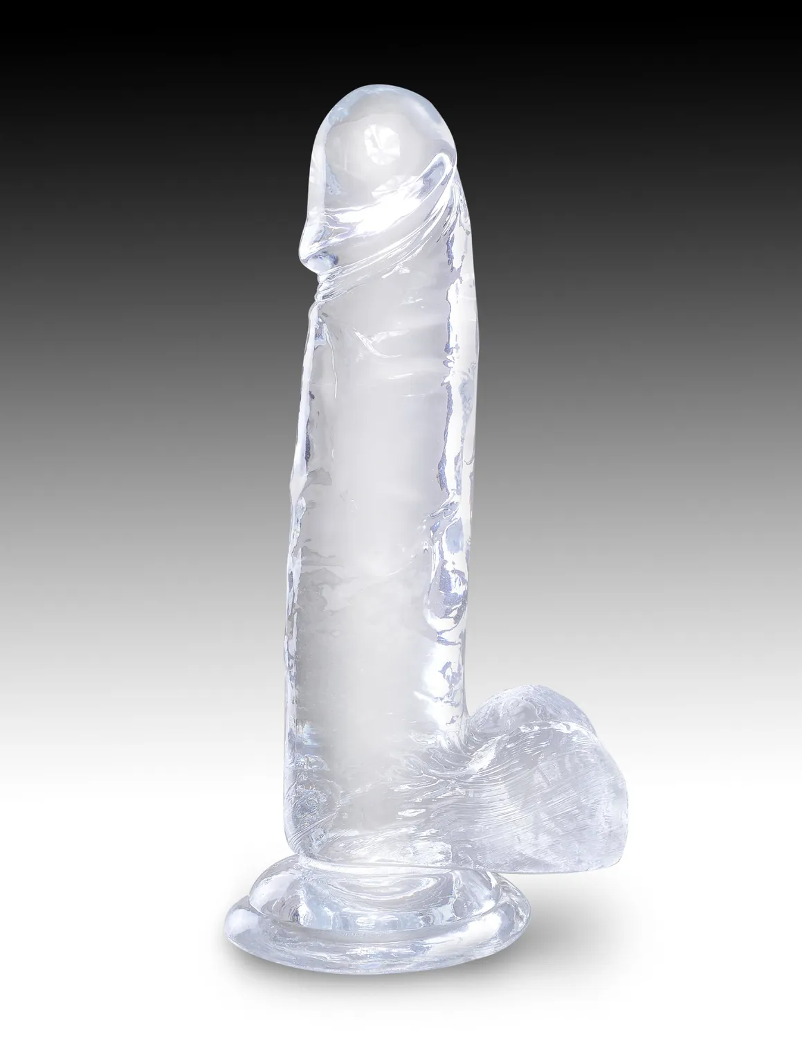 King Cock Clear 7" Cock with Balls gode transparent flexible