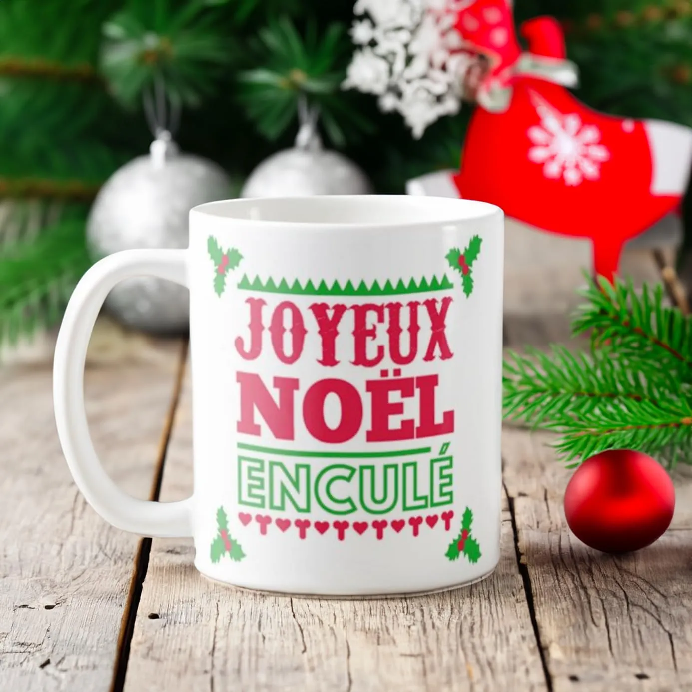 Callvin Joyeux Noël Enculé mug humour 330ml céramique