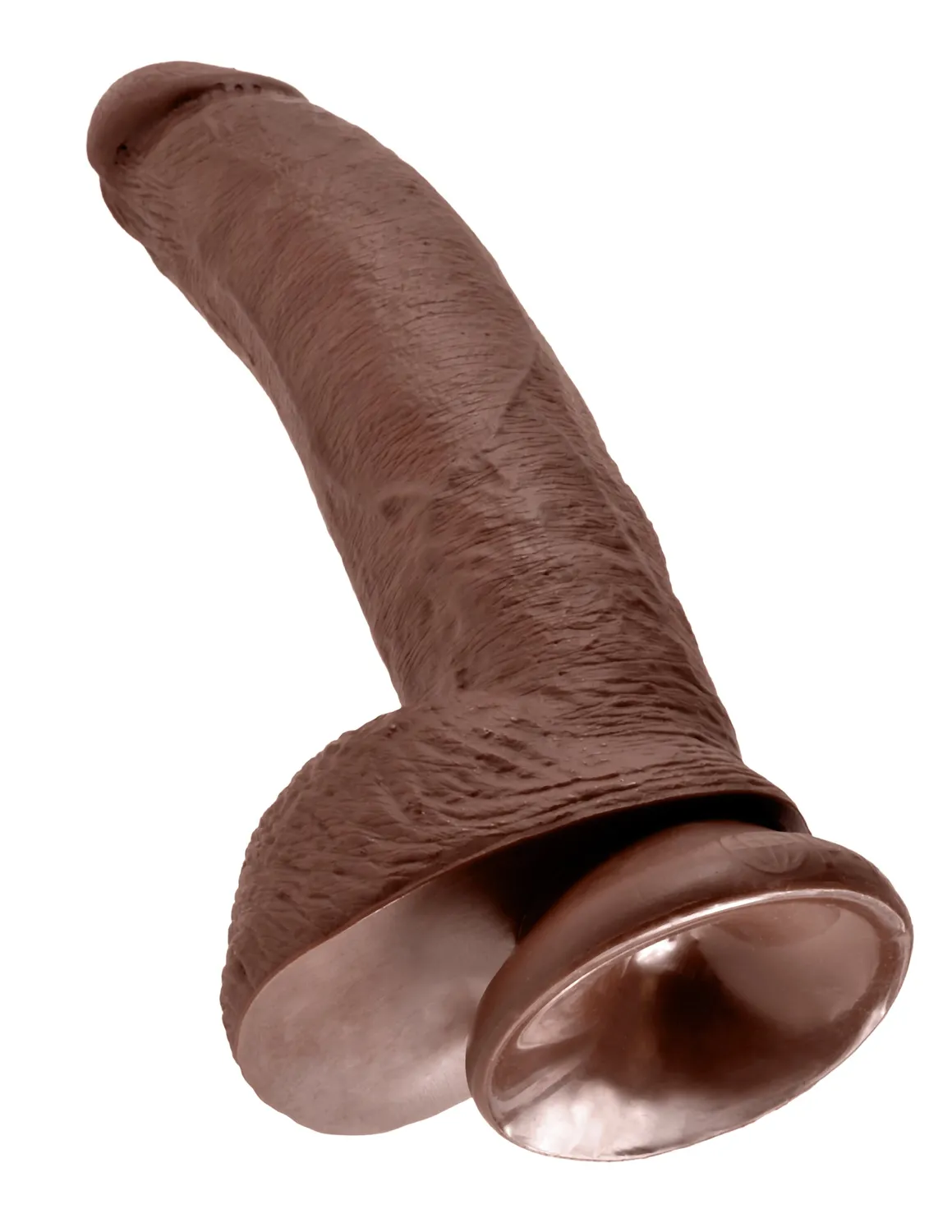 King Cock 9" Cock with Balls gode marron réaliste