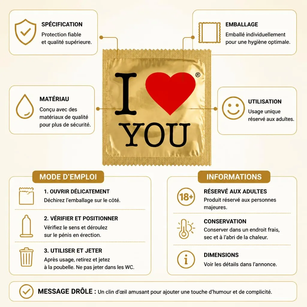 Callvin Best 1 I Love You préservatif romantique humour