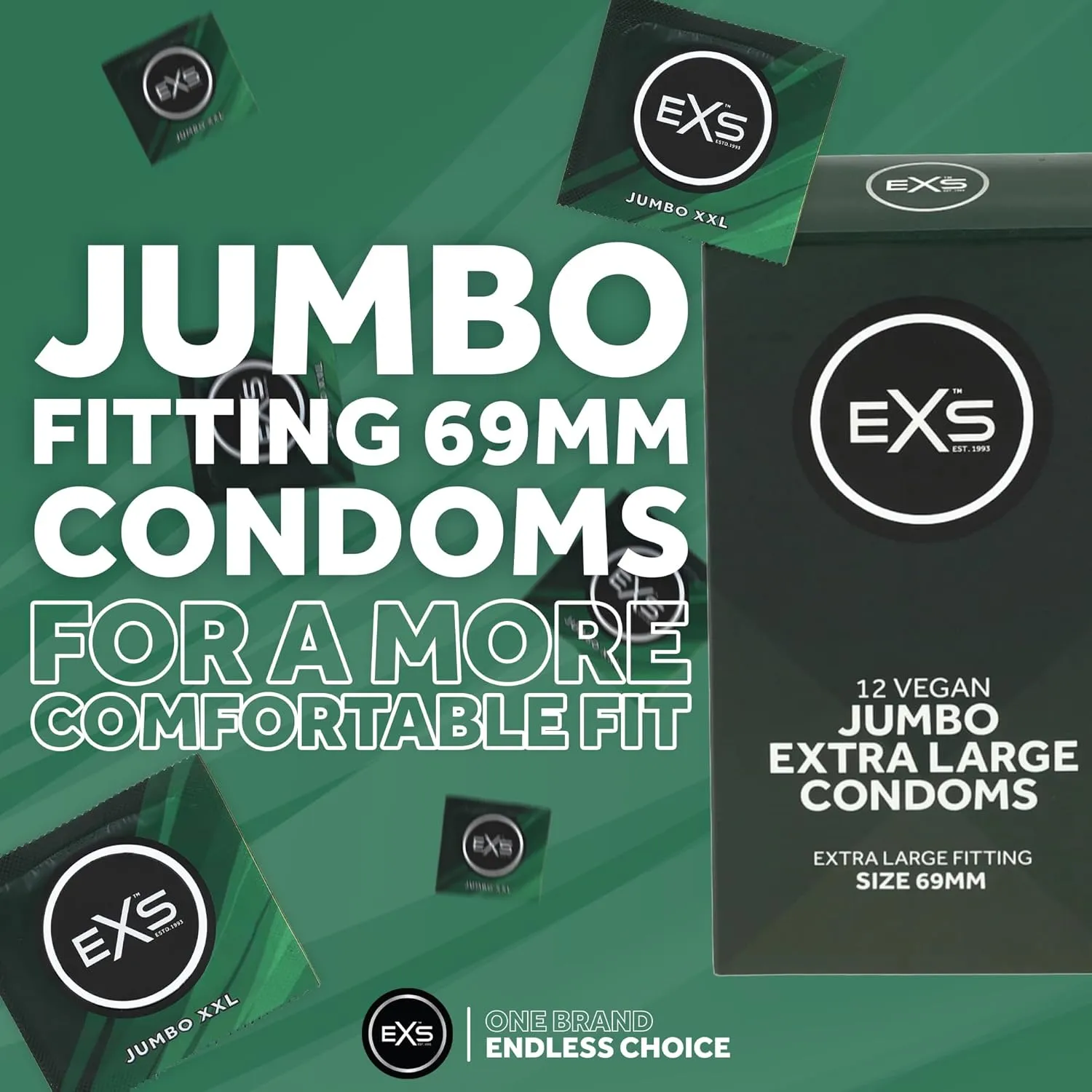 EXS Jumbo préservatif XL 69mm 12 pièces