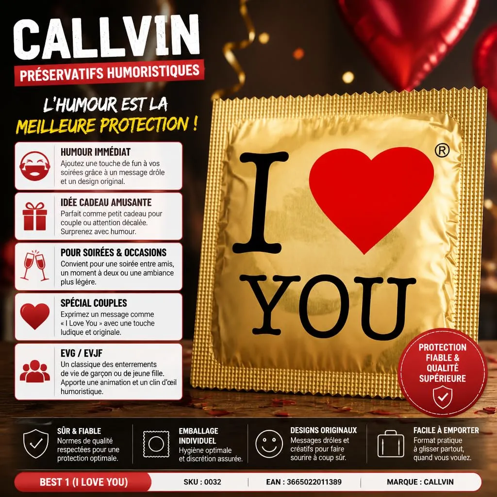 Callvin Best 1 I Love You préservatif romantique humour