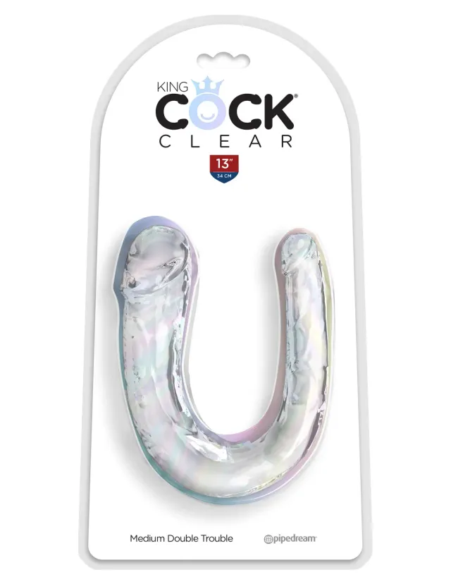 King Cock Clear Double Trouble double gode transparent