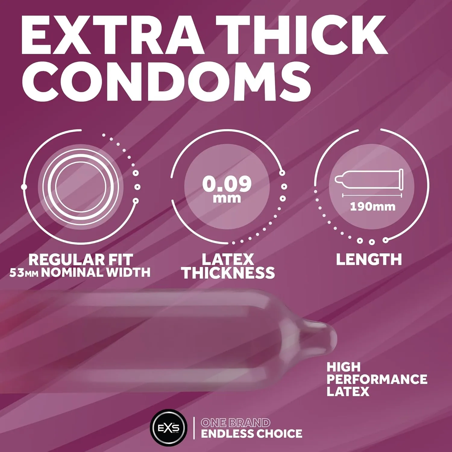 EXS Extra Thick préservatifs épais 53mm 12 pièces