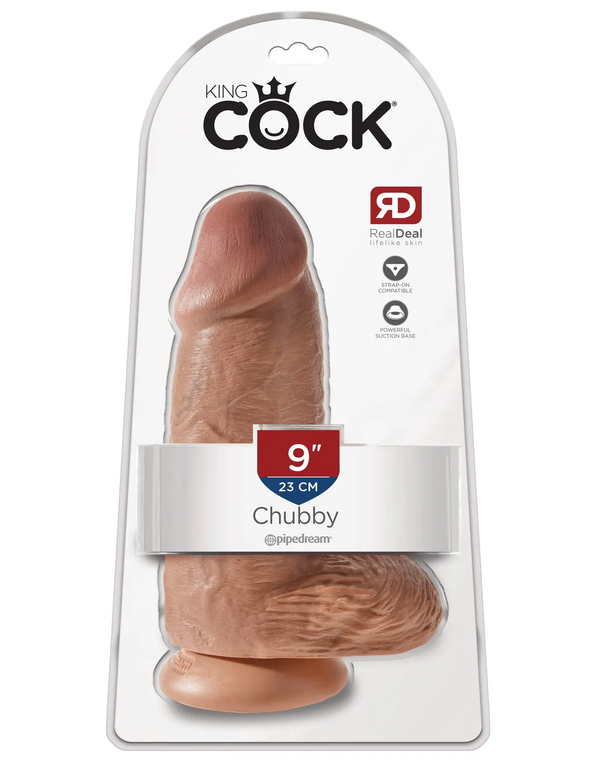King Cock 9" Chubby gode large réaliste beige