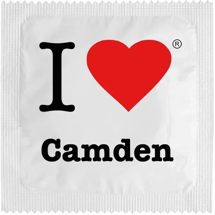 Callvin Royaume-Uni I Love Camden Blanc préservatif latex fin