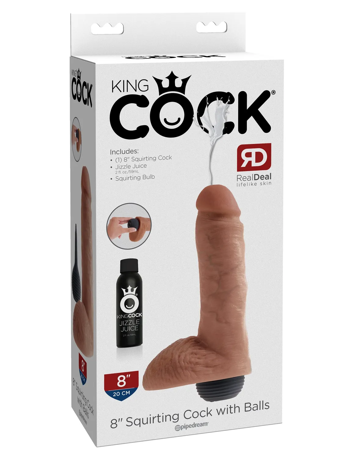 King Cock 8 Squirting gode éjaculateur hâlé