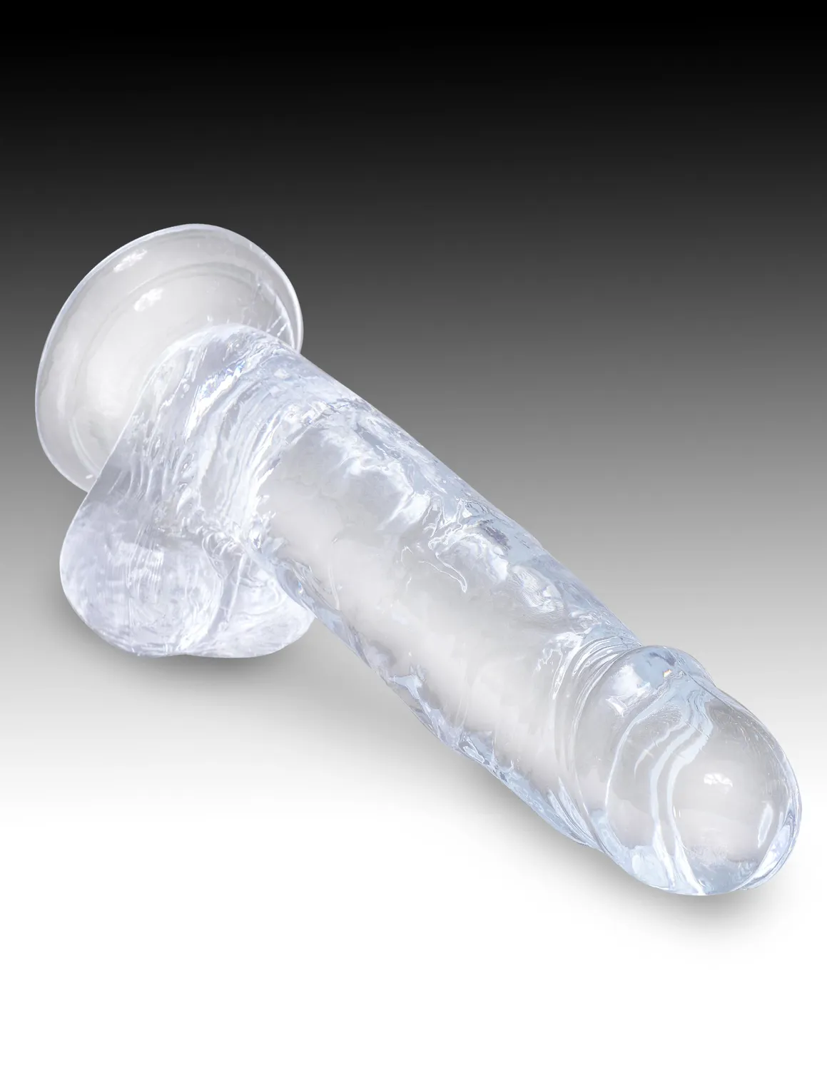 King Cock Clear 7" Cock with Balls gode transparent flexible