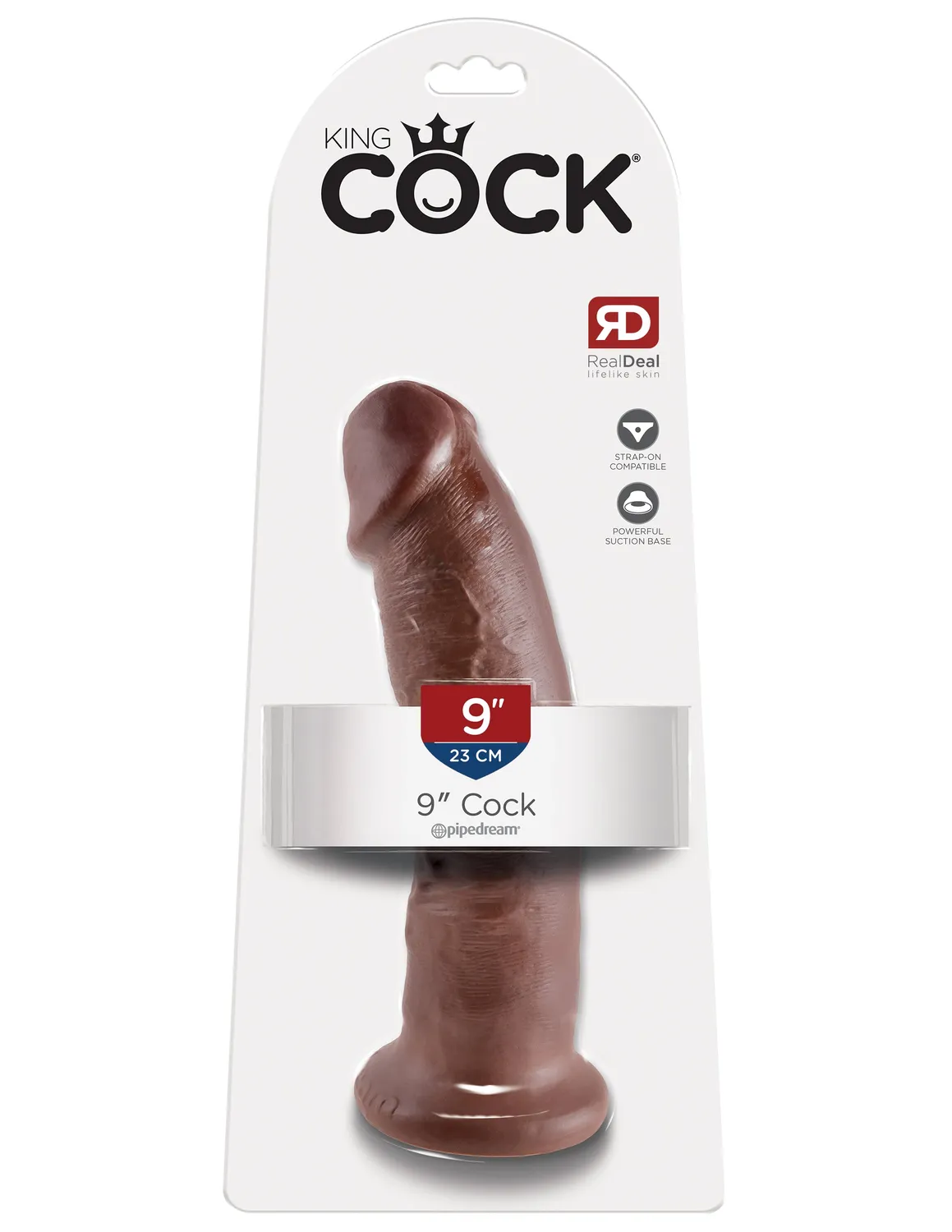 King Cock 9" gode réaliste marron ventouse