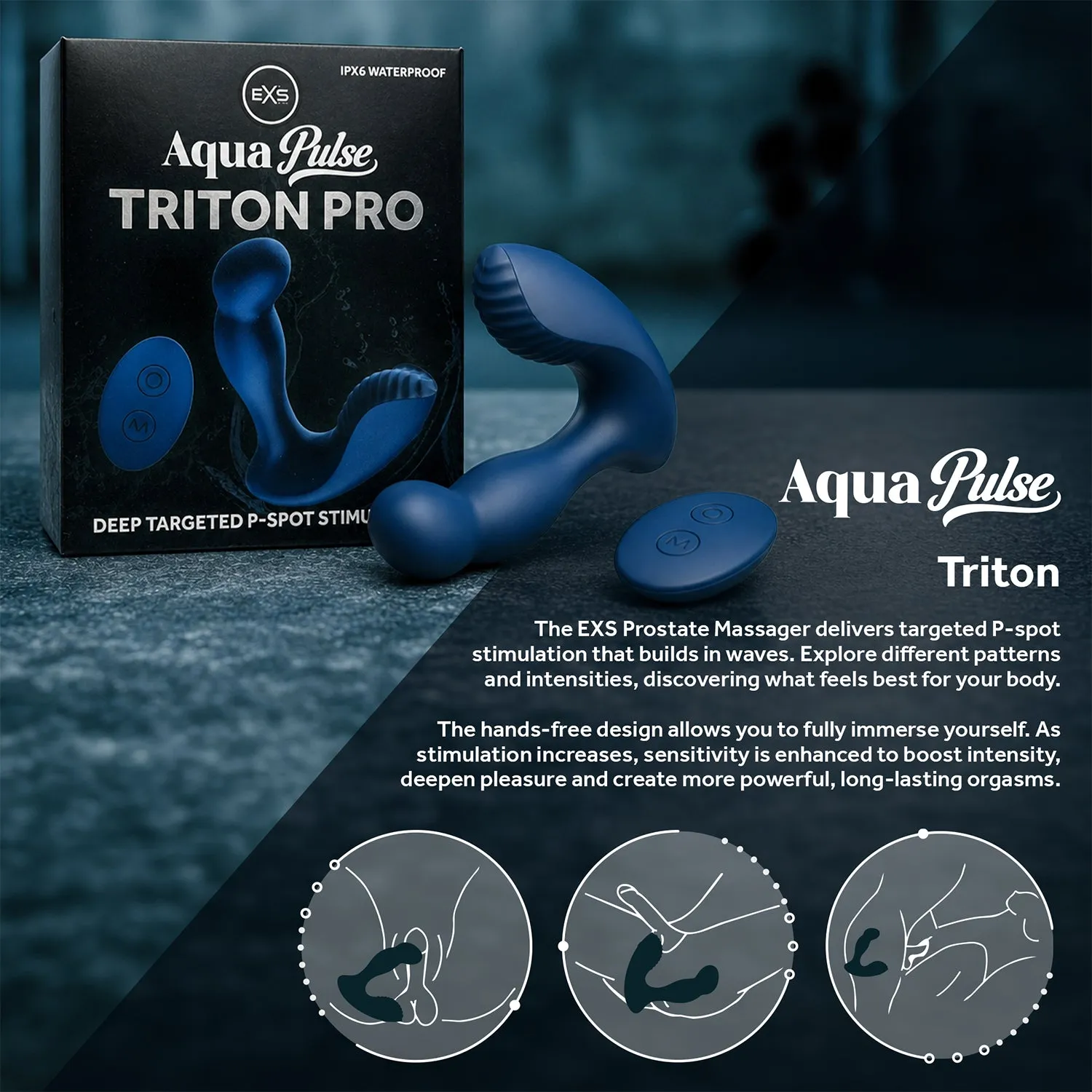 EXS AquaPulse Triton Pro masseur prostate vibrant silicone