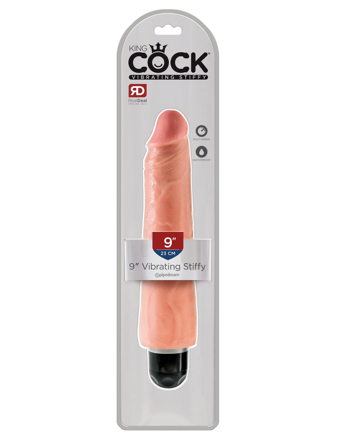 King Cock 9" Vibrating Stiffy gode vibrant clair multispeed