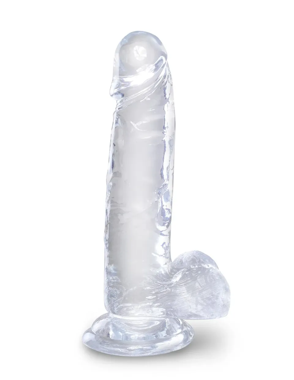 King Cock Clear 7" Cock with Balls gode transparent flexible