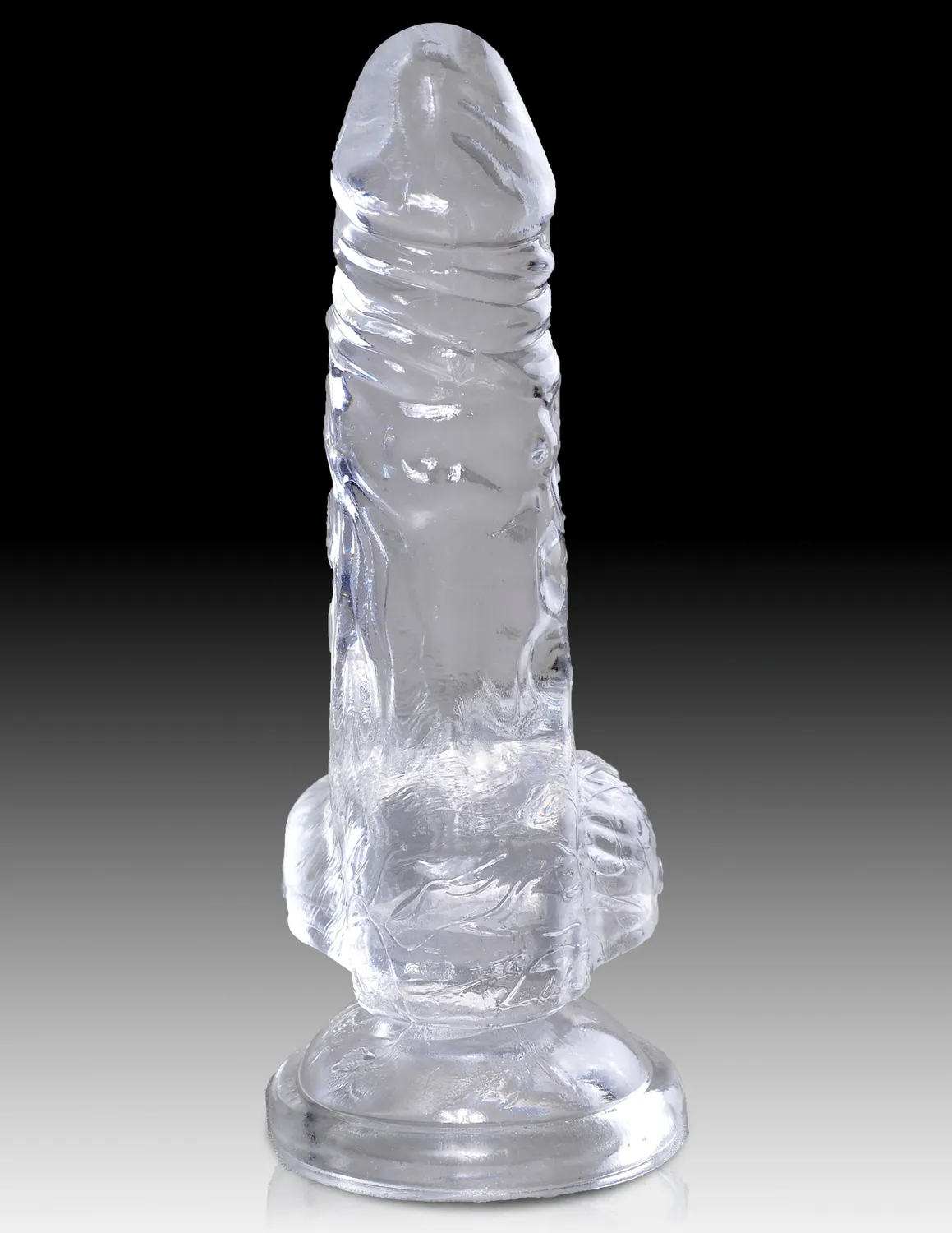 King Cock Clear 4" Cock with Balls gode transparent souple