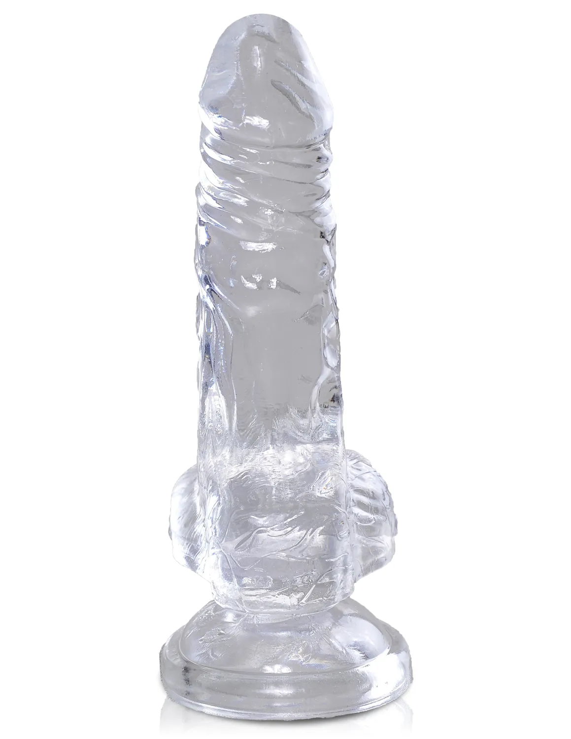 King Cock Clear 4" Cock with Balls gode transparent souple