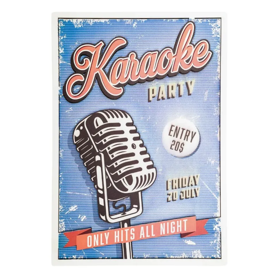 Callvin Karaoke Party tableau 3D relief A4 vintage