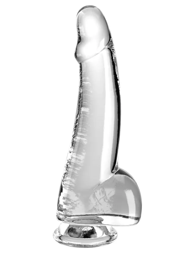 King Cock Clear 7.5 gode transparent souple avec bourses
