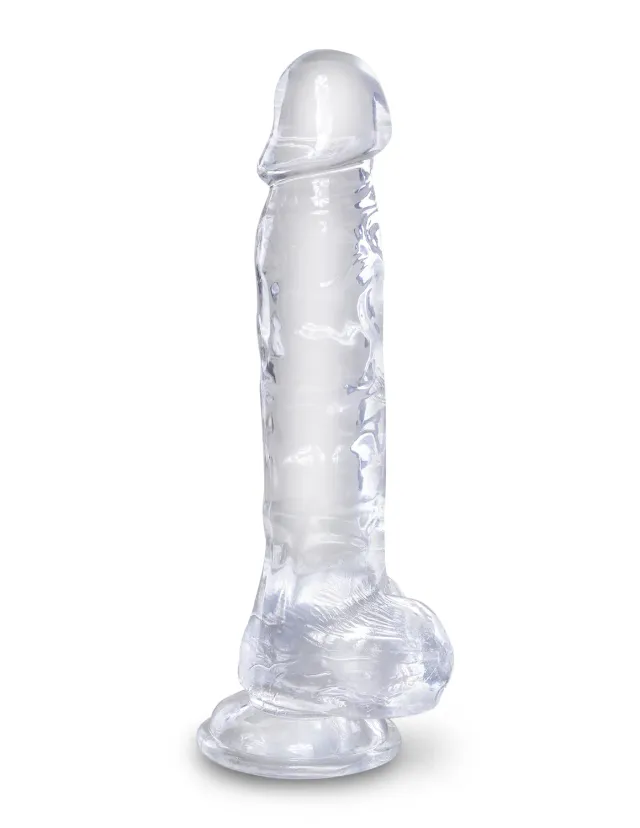 King Cock Clear 8" gode transparent réaliste ventouse