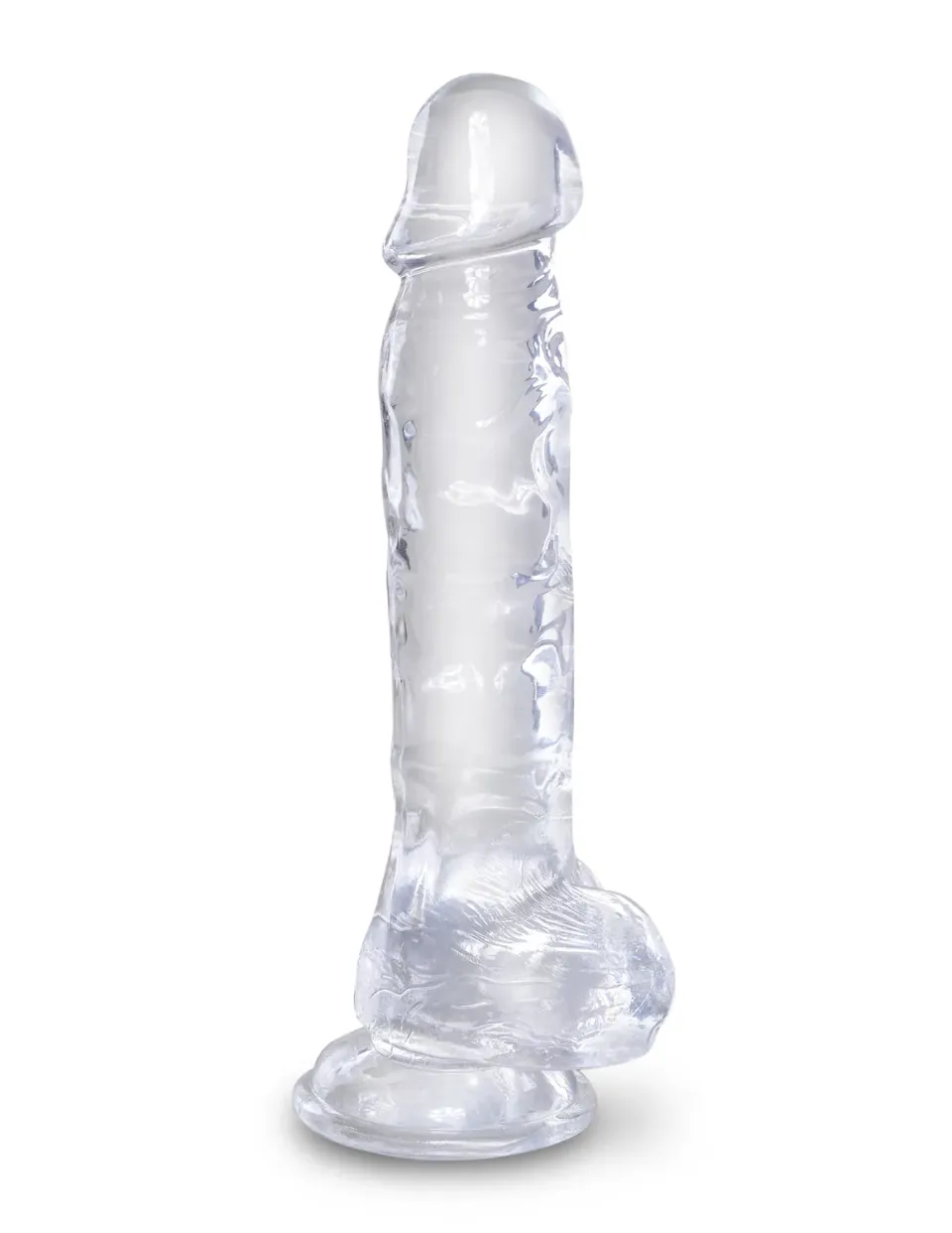 King Cock Clear 8" gode transparent réaliste ventouse