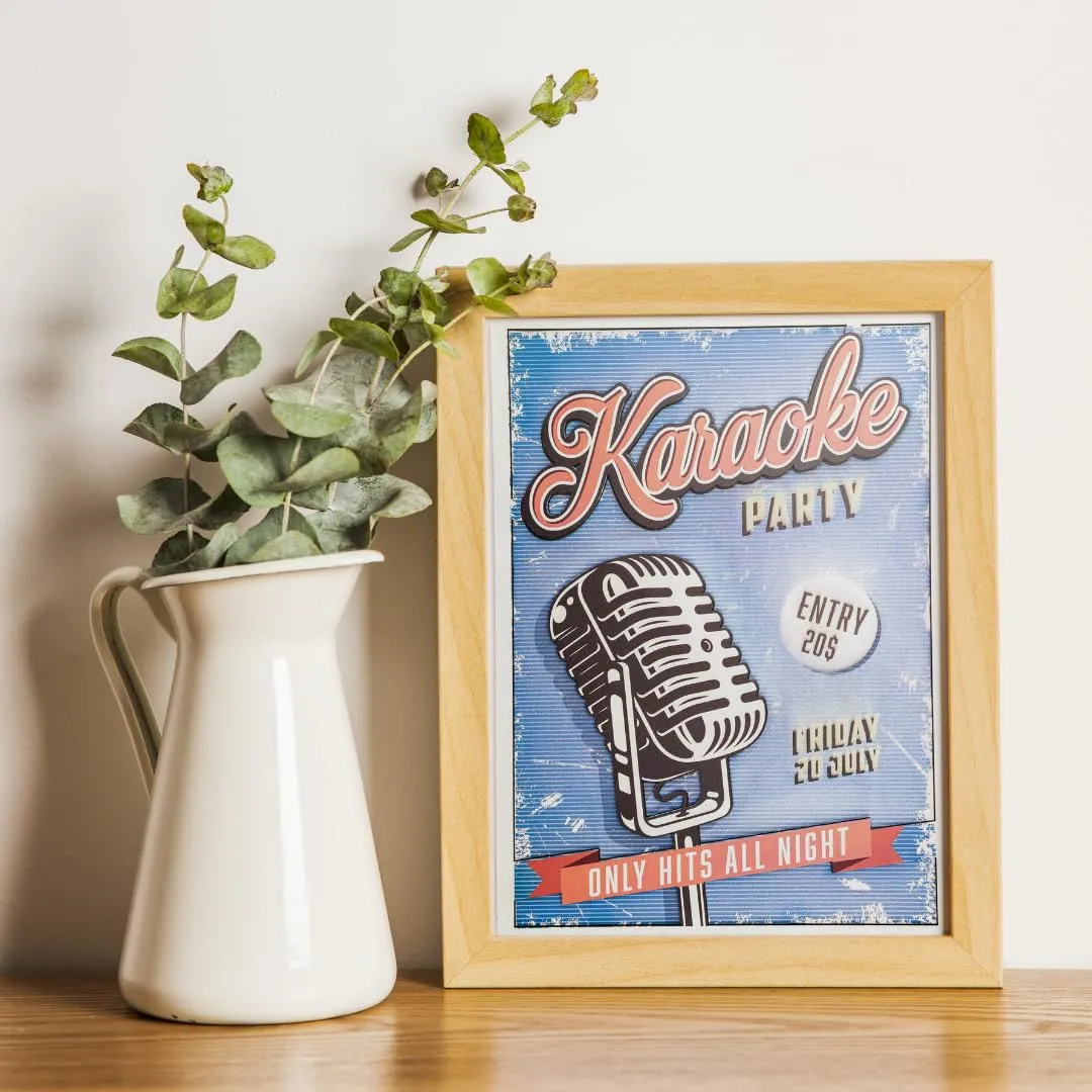 Callvin Karaoke Party tableau 3D relief A4 vintage