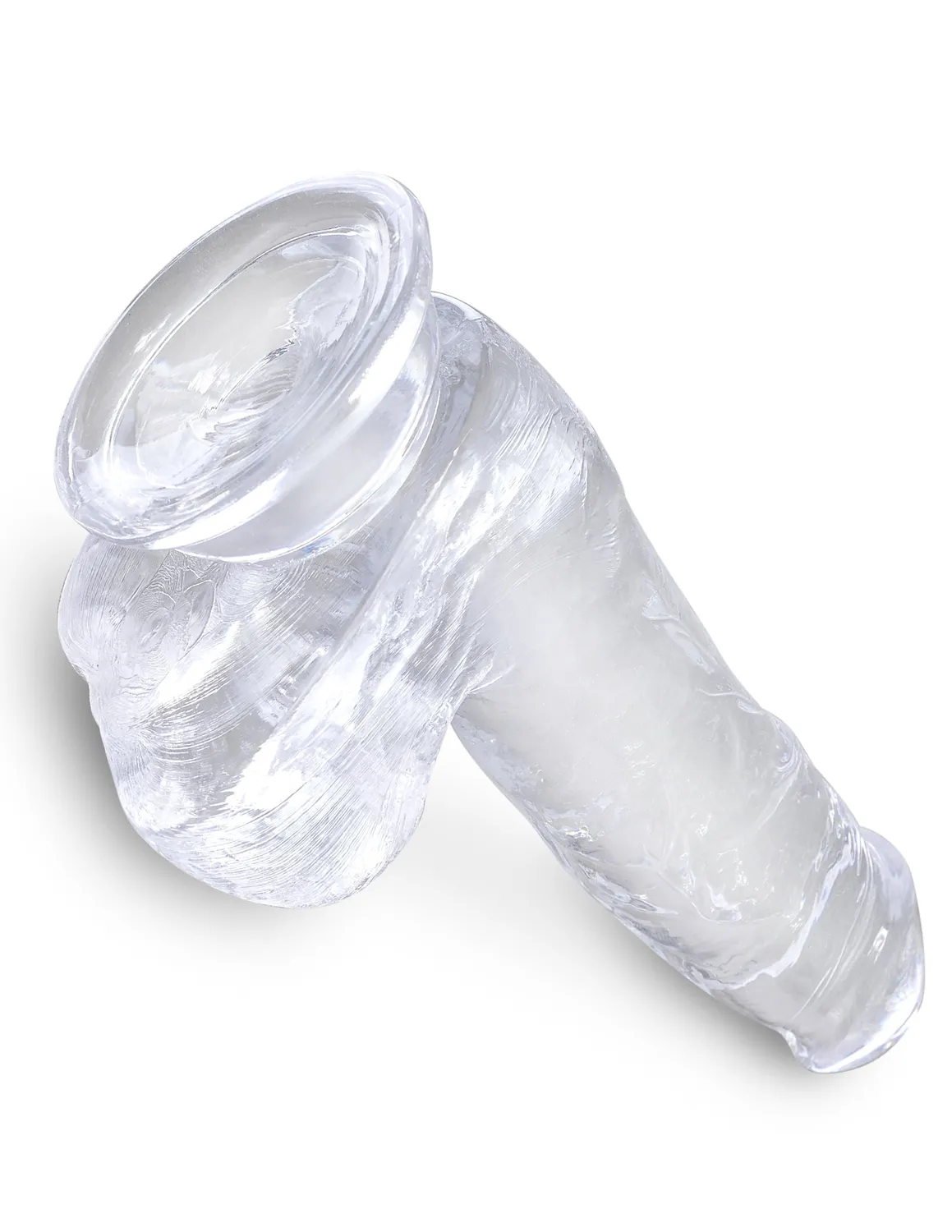 King Cock Clear 6" gode transparent avec bourse