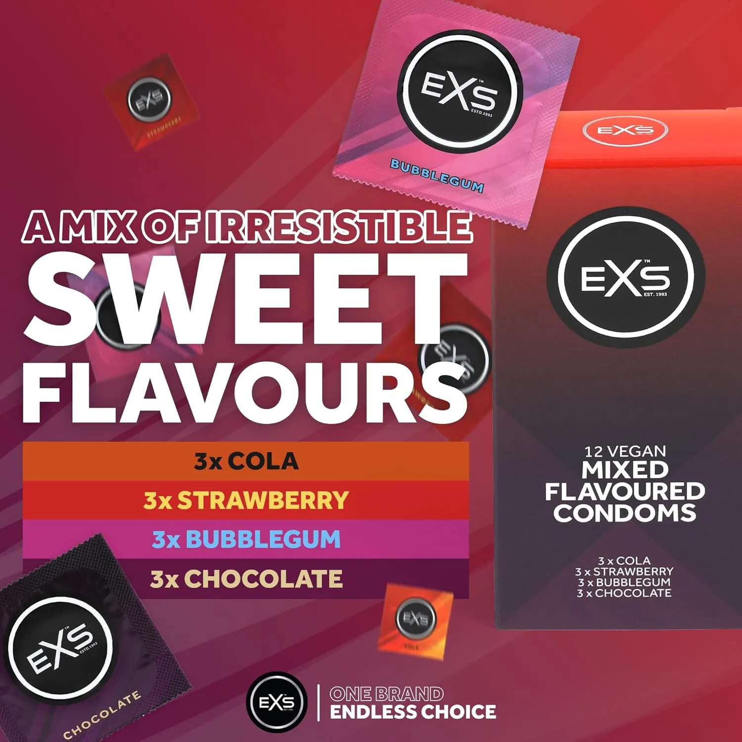 EXS Strawberry préservatif fraise 54mm 100 pièces