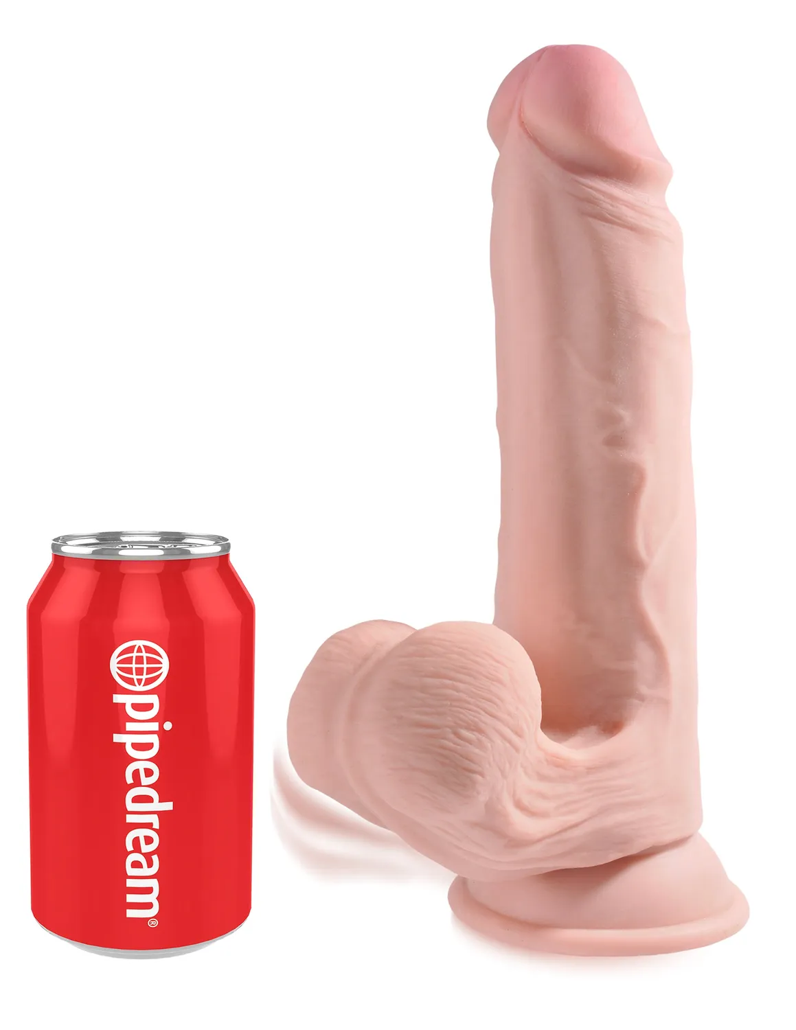 King Cock Plus 9" gode boules mobiles clair