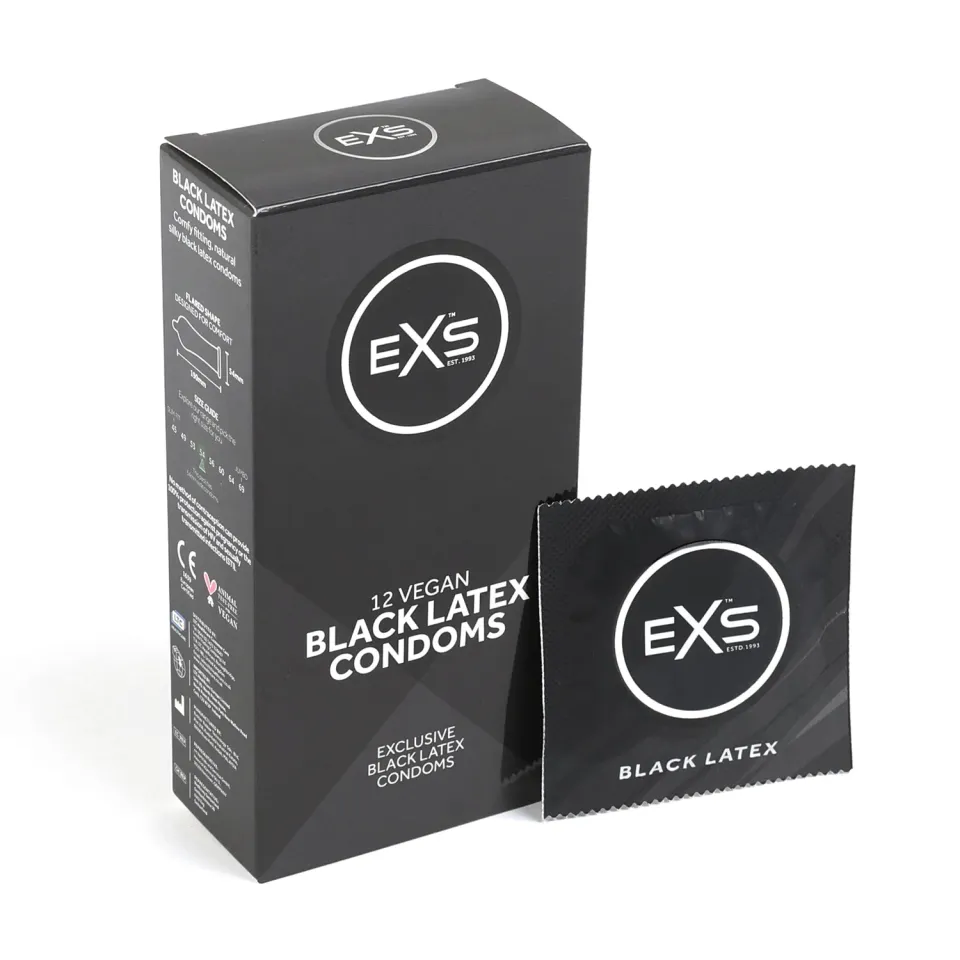 EXS Black Latex préservatifs noirs 12
