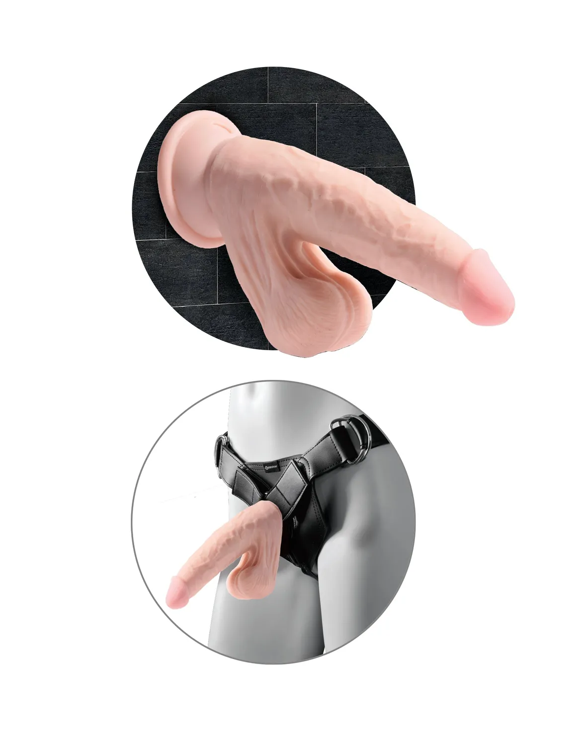 King Cock Plus 8" Triple Density gode réaliste bourses mobiles