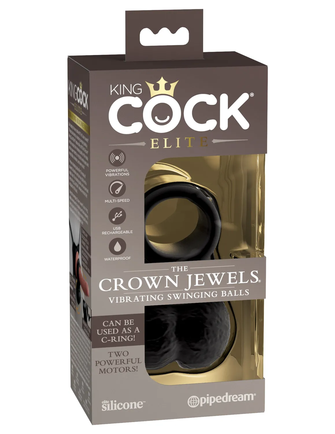 King Cock Elite Crown Jewels anneau vibrant testicules