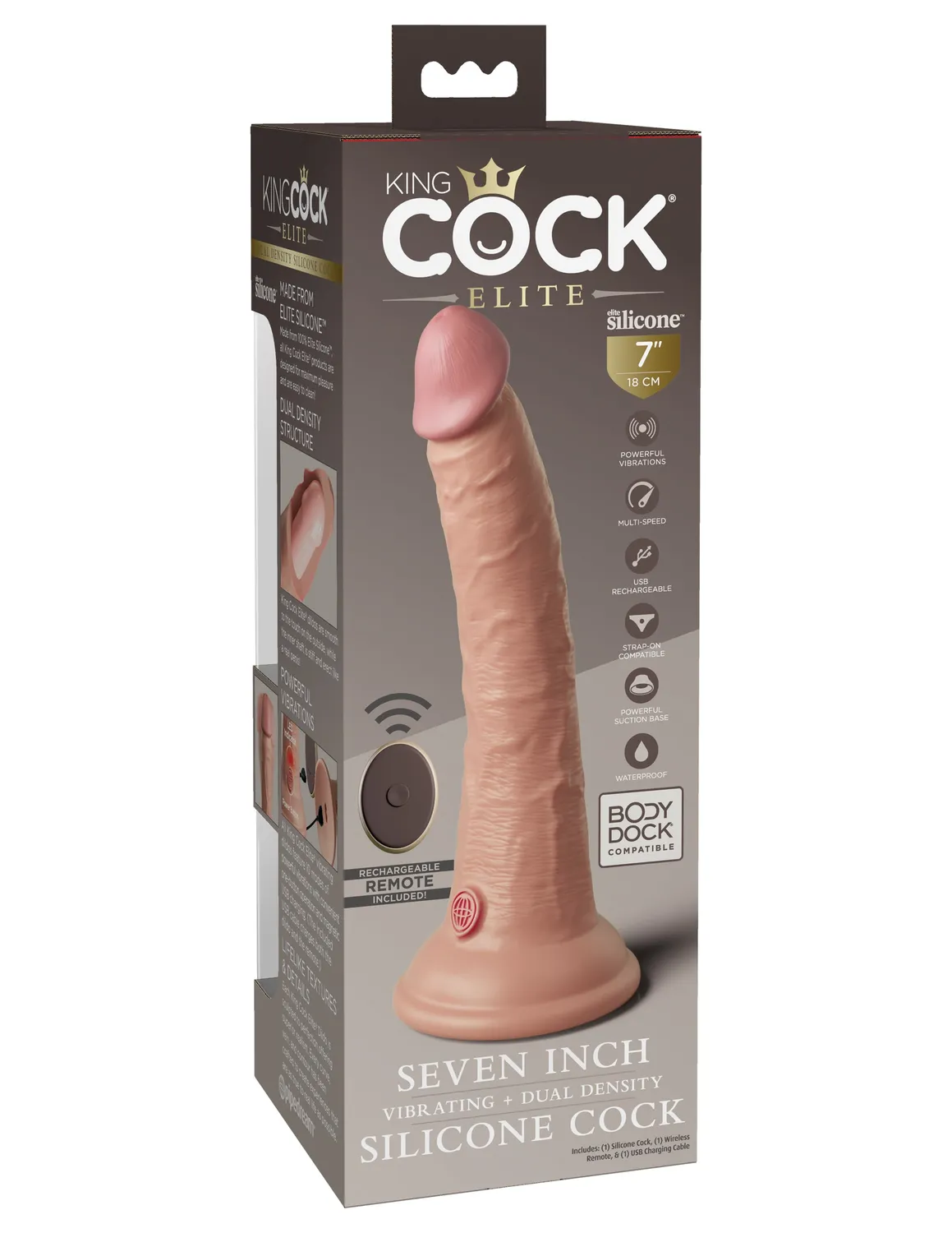 King Cock Elite 7 gode vibrant silicone télécommande