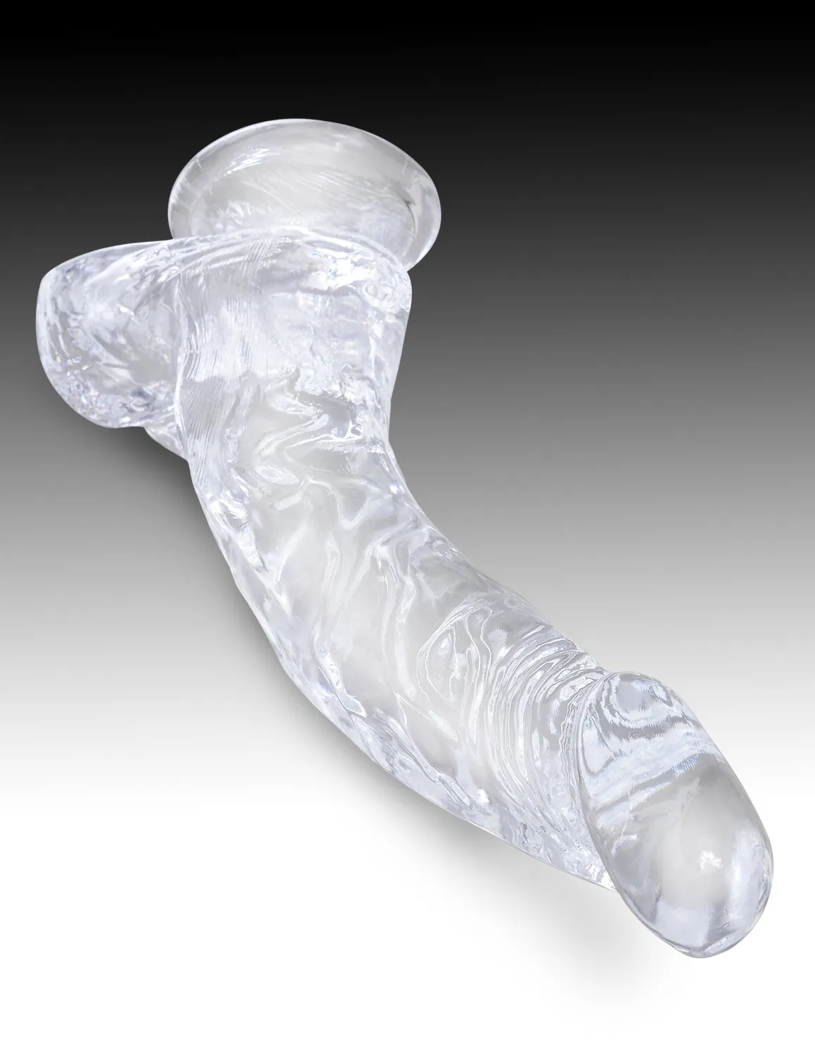 King Cock Clear 7.5 gode transparent avec testicules