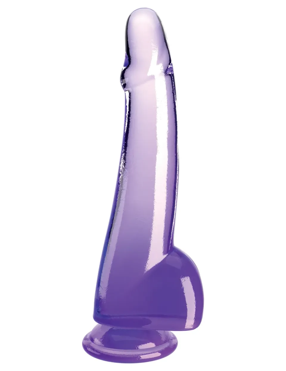 King Cock Clear 10" gode transparent violet testicules