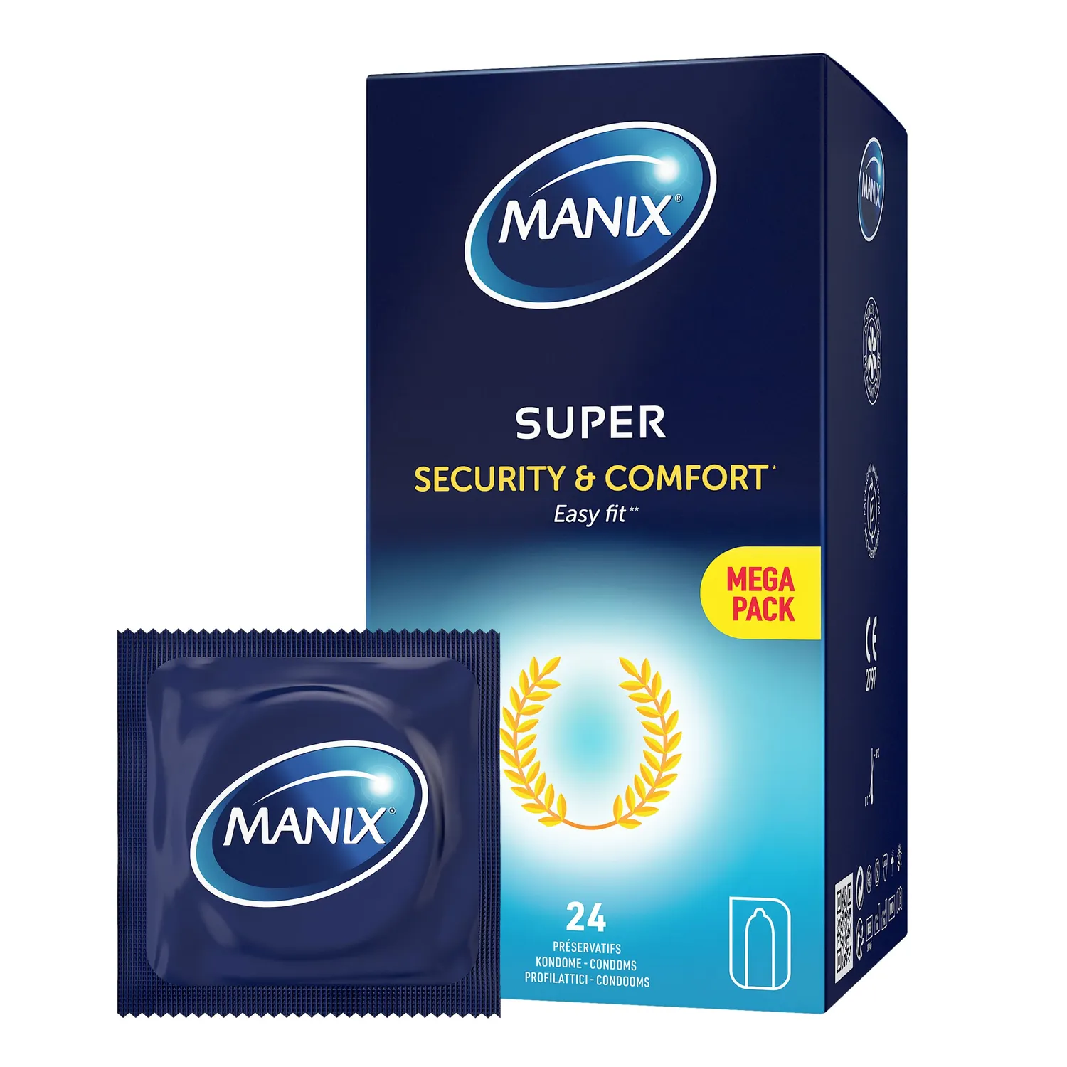 Manix Super préservatifs x24 latex fin 52 mm