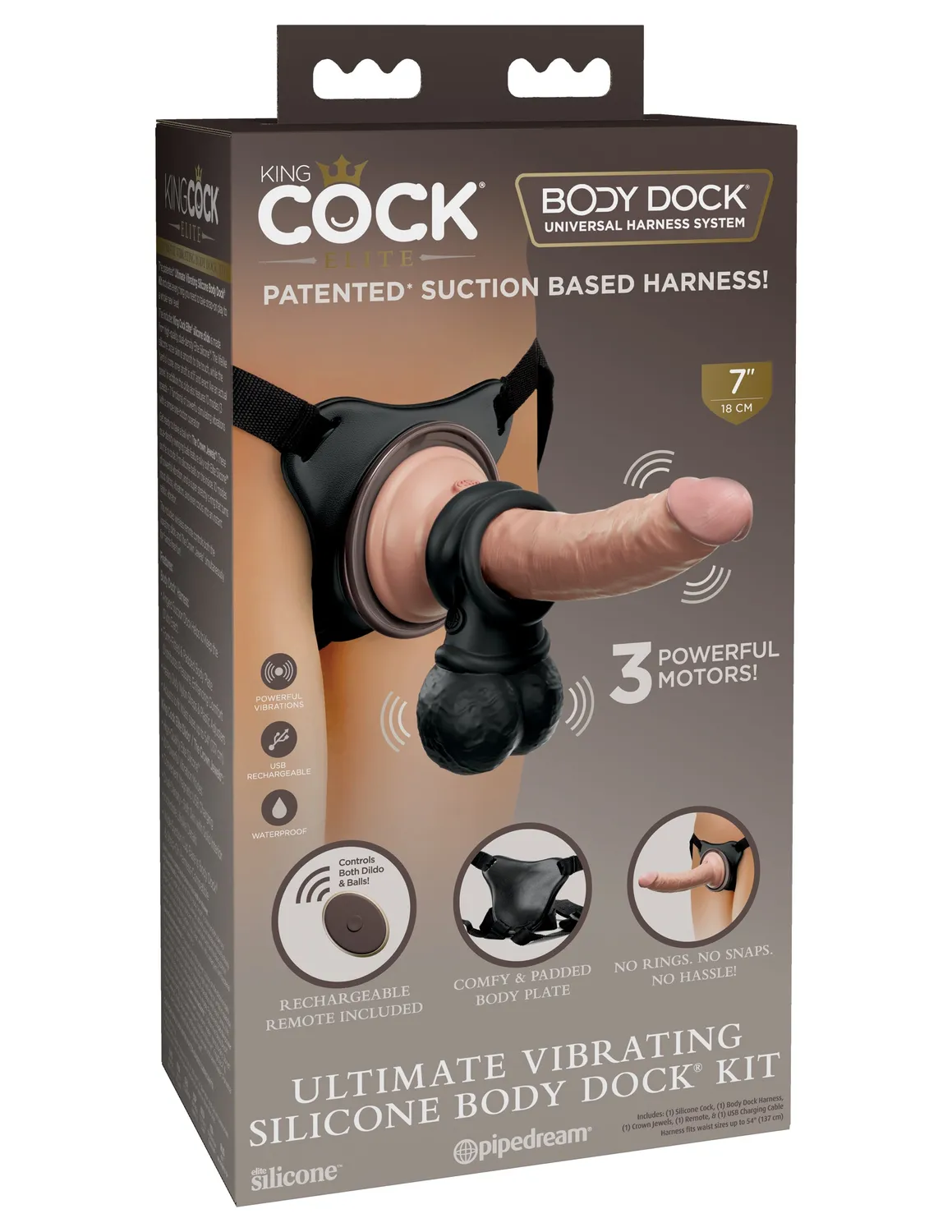 King Cock Elite Ultimate Body Dock gode vibrant kit silicone