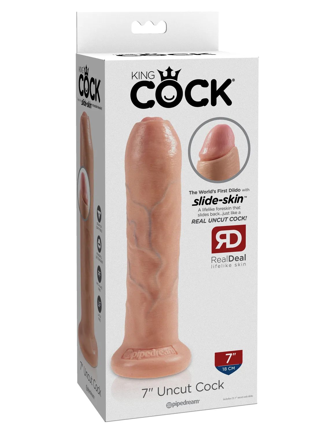 King Cock 7 Uncut gode non circoncis prépuce mobile