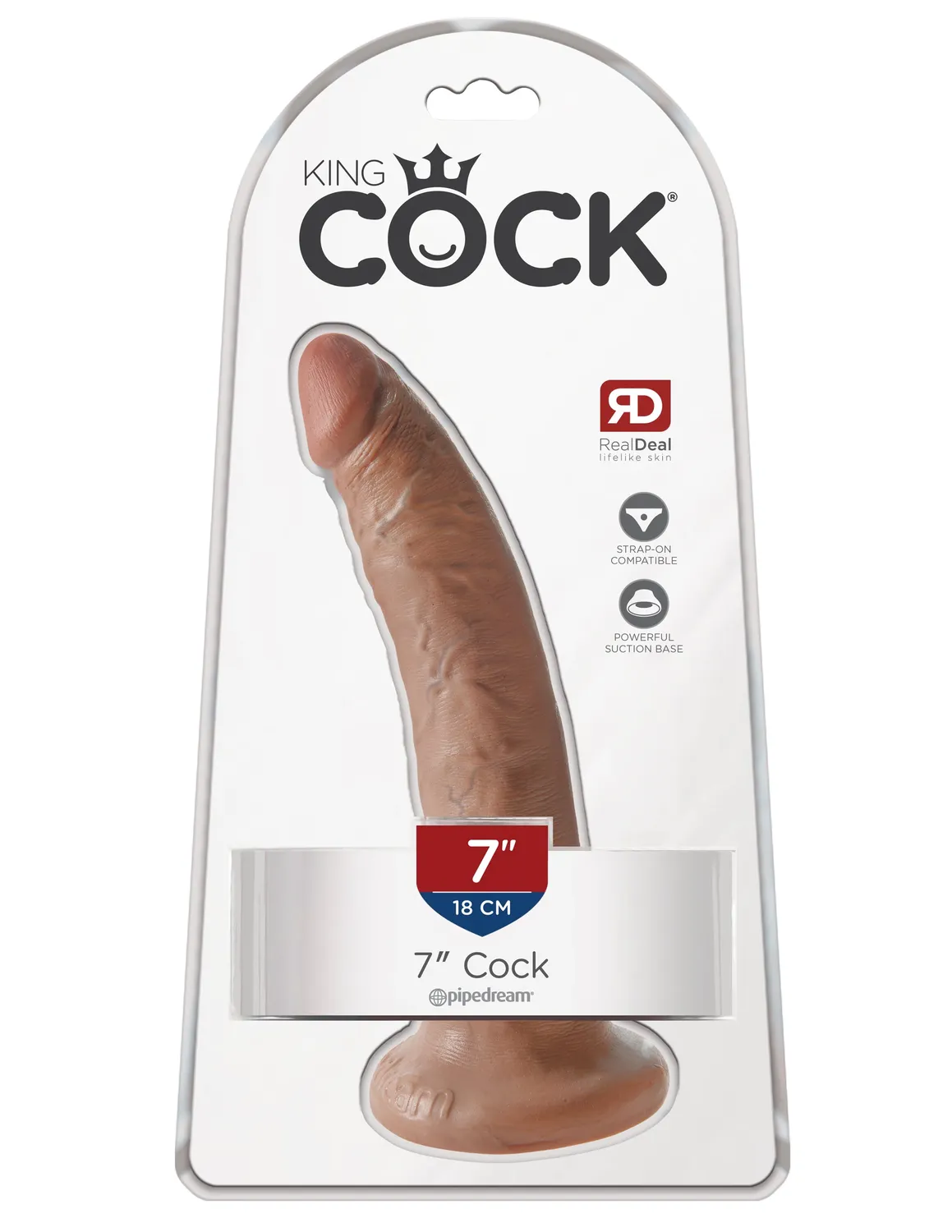 King Cock 7 pouces gode réaliste ventouse teint hâlé
