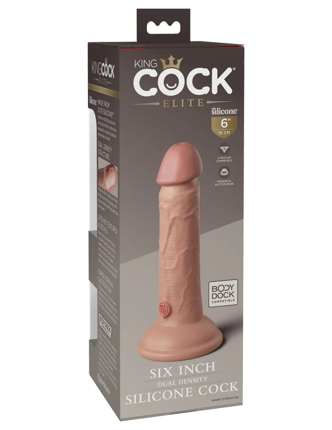 King Cock Elite 6" Silicone Dual Density gode 15cm double densité